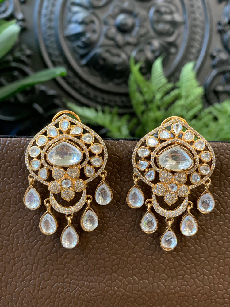 Mou moissanite Kundan stud earring