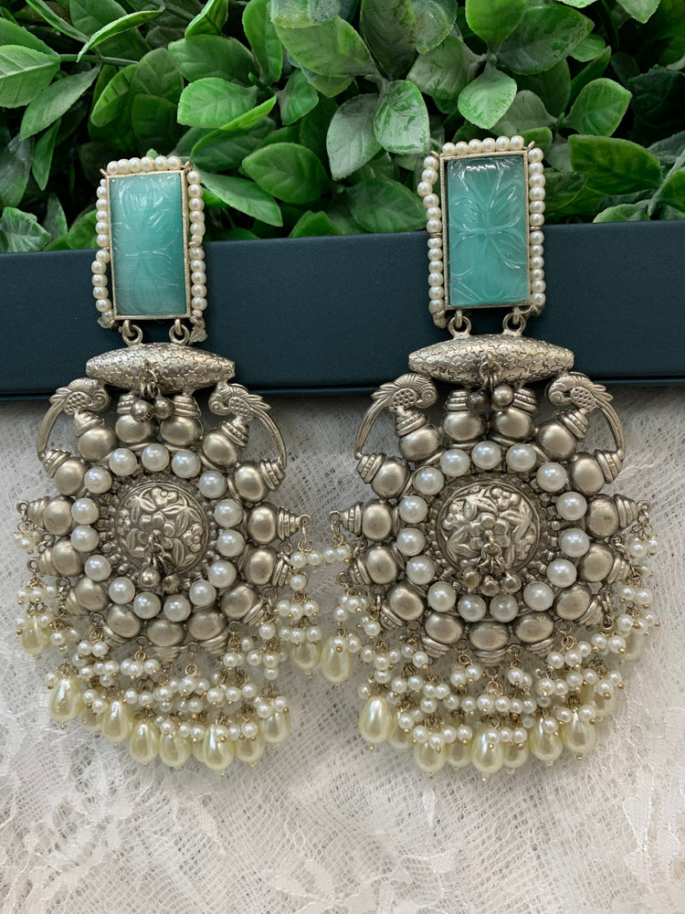 Silver replica oversize chandelier earring