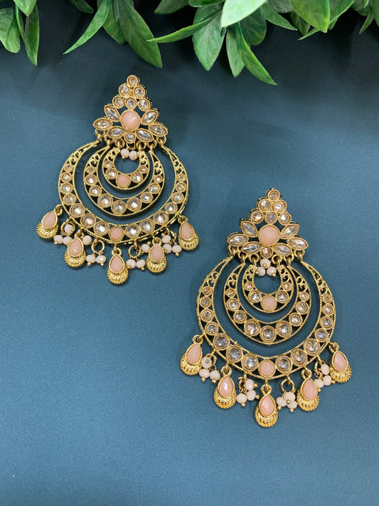 Bonnie polki chandbali earring antique/peach