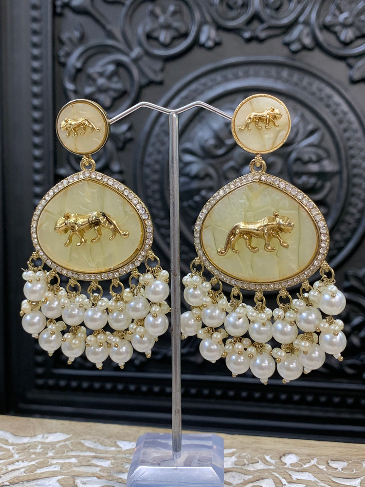 Sabyasachi inspired kundan earring tanna white pearl