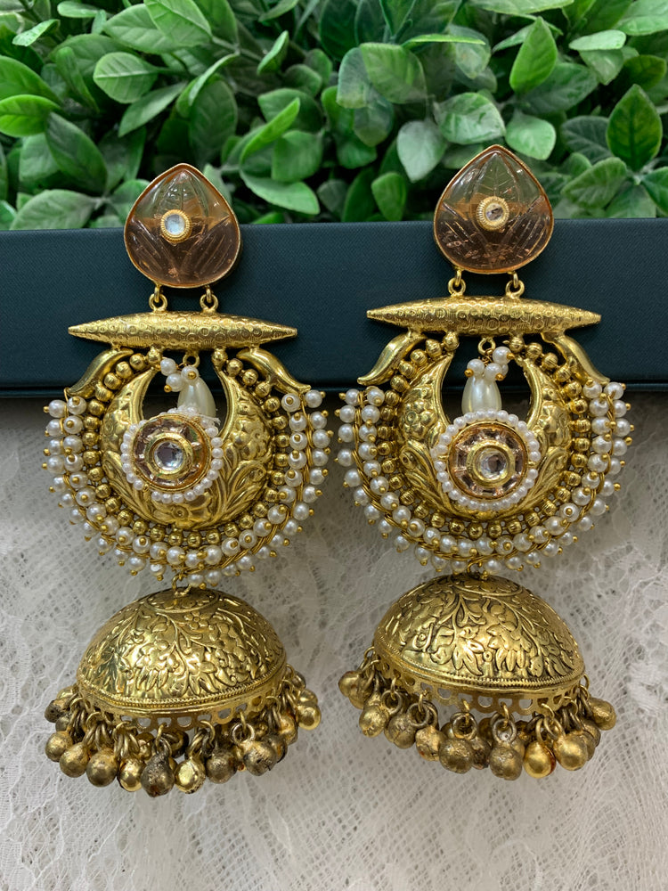 Gold plated jhumka earring