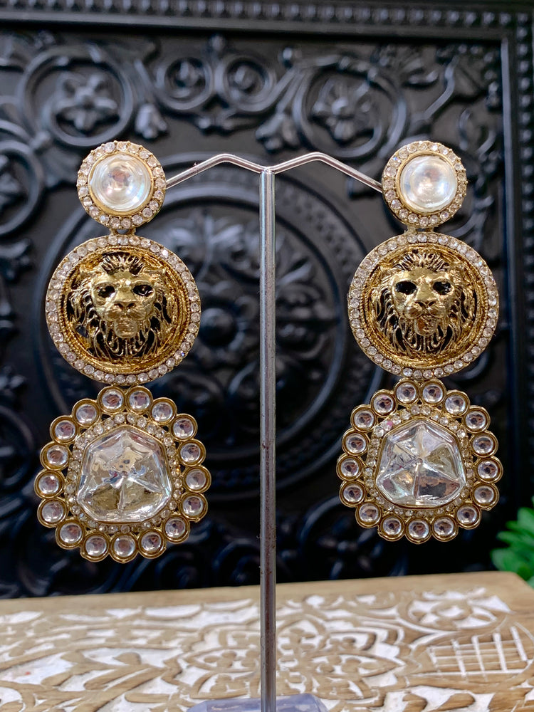 Sabyasachi inspired kundan earring black and gold