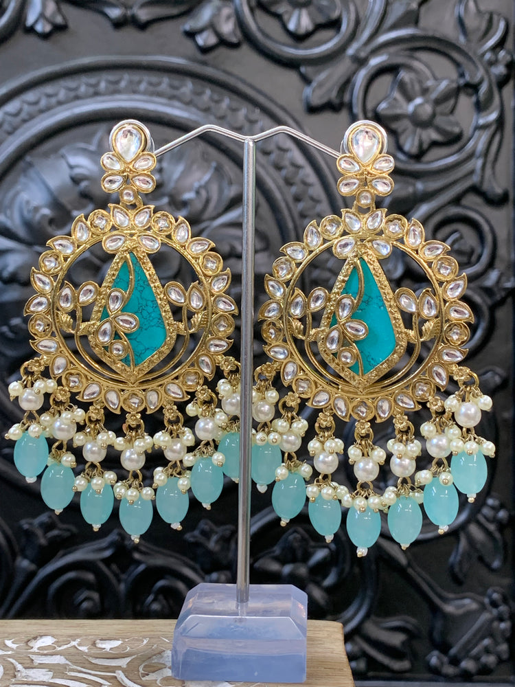 Amba kundan earring phirozi