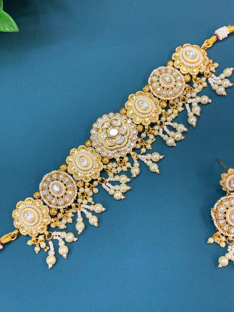 Jackie Tyanni kundan choker necklace with handpainted meena