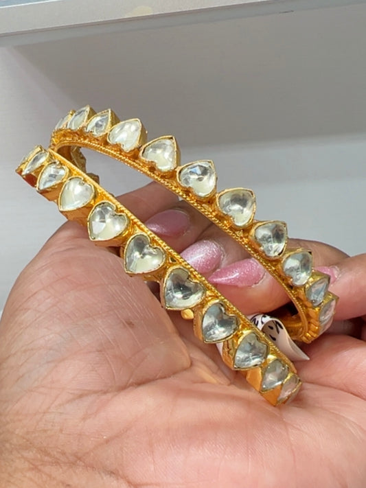 Simran pachi kundan heart bangle