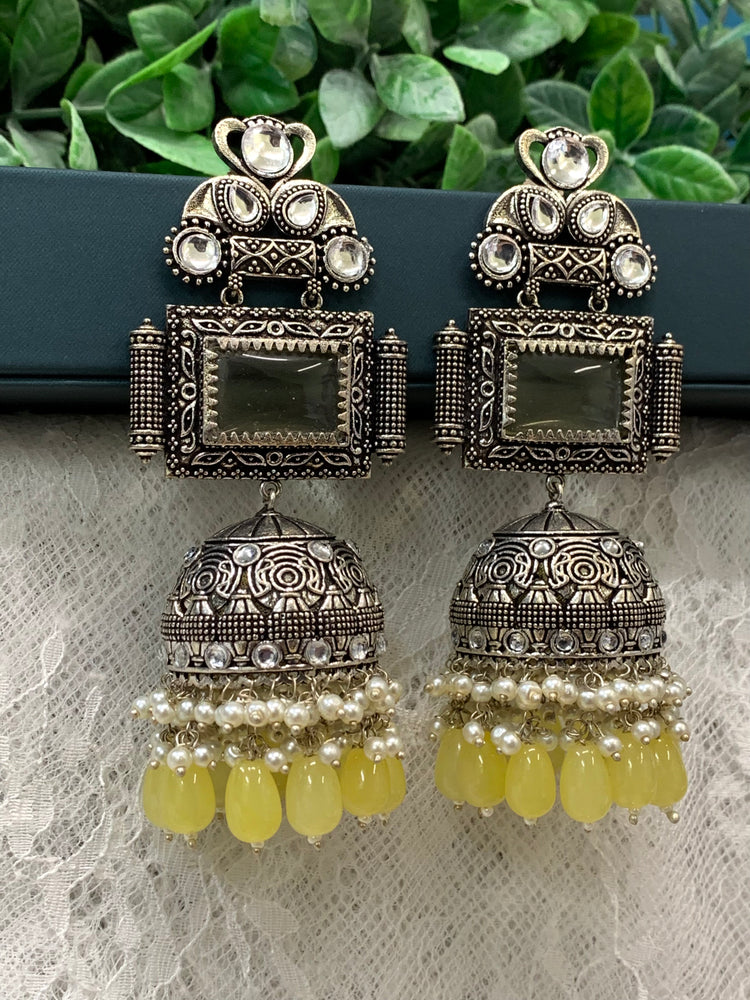 Silver oversize jhumka earring