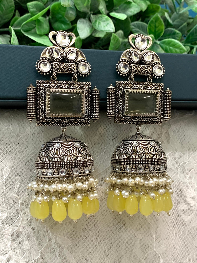 Silver oversize jhumka earring