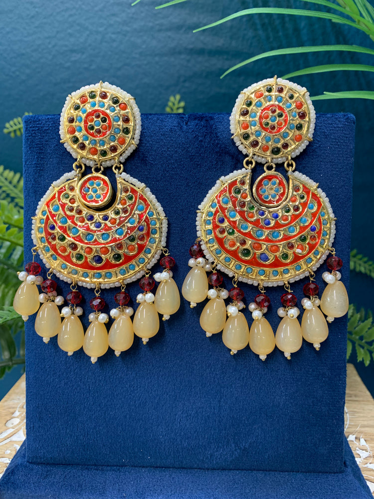 Pakistani multani /thappa kundan chandbali earring.