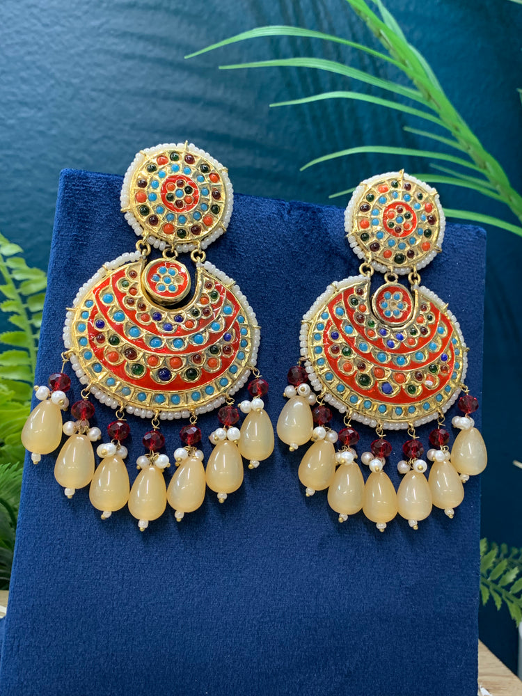 Pakistani multani /thappa kundan chandbali earring.