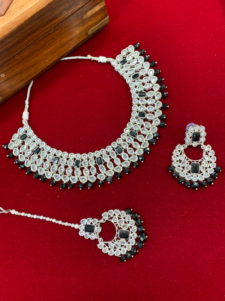 Kashi polki necklace in silver