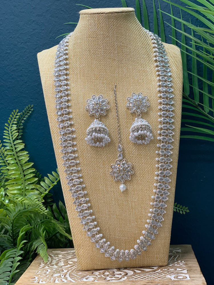 Savali polki long mala set in silver