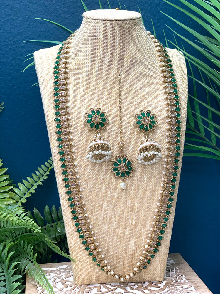 Savali polki long mala set in silver