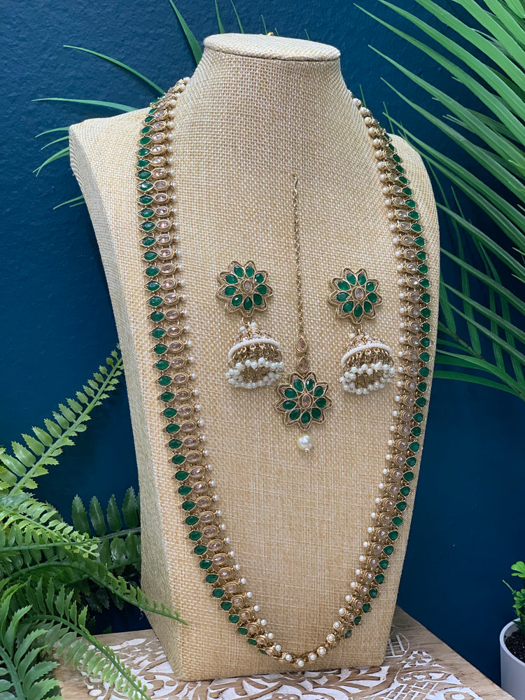 Savali polki long mala set in silver