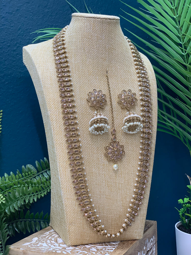 Savali polki long mala set in silver