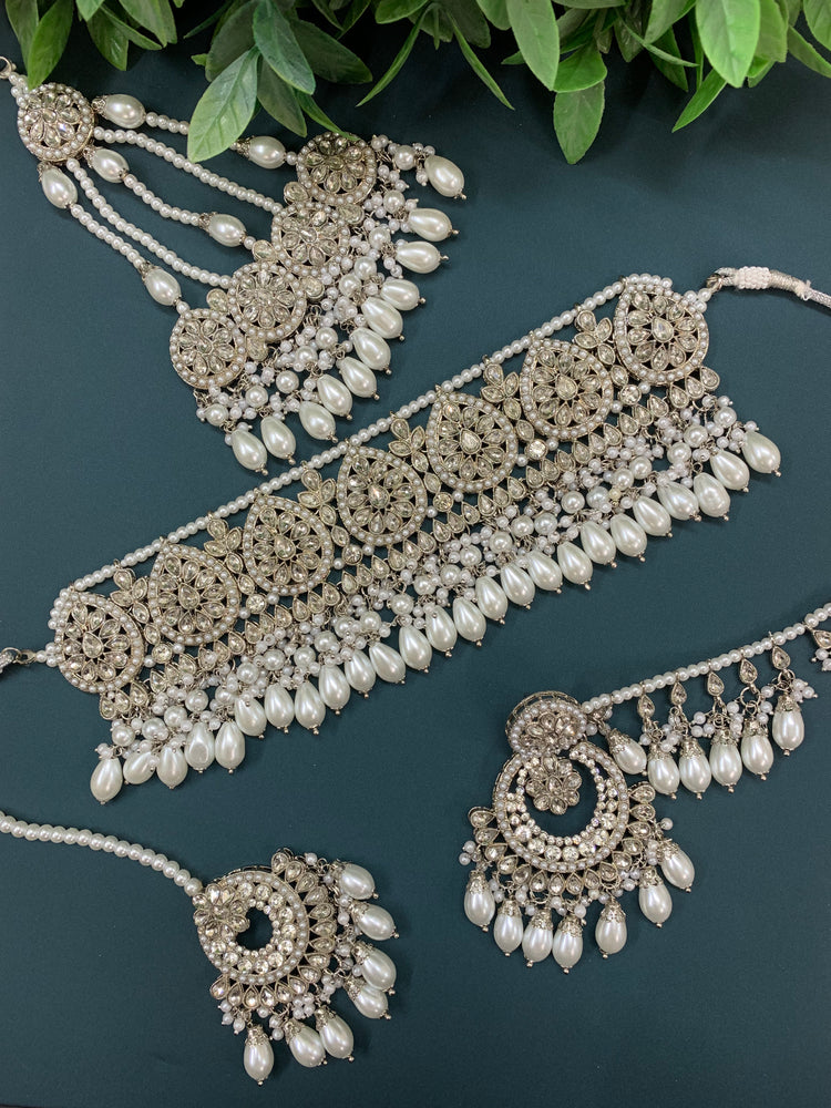 Razia choker necklace set with jhumar