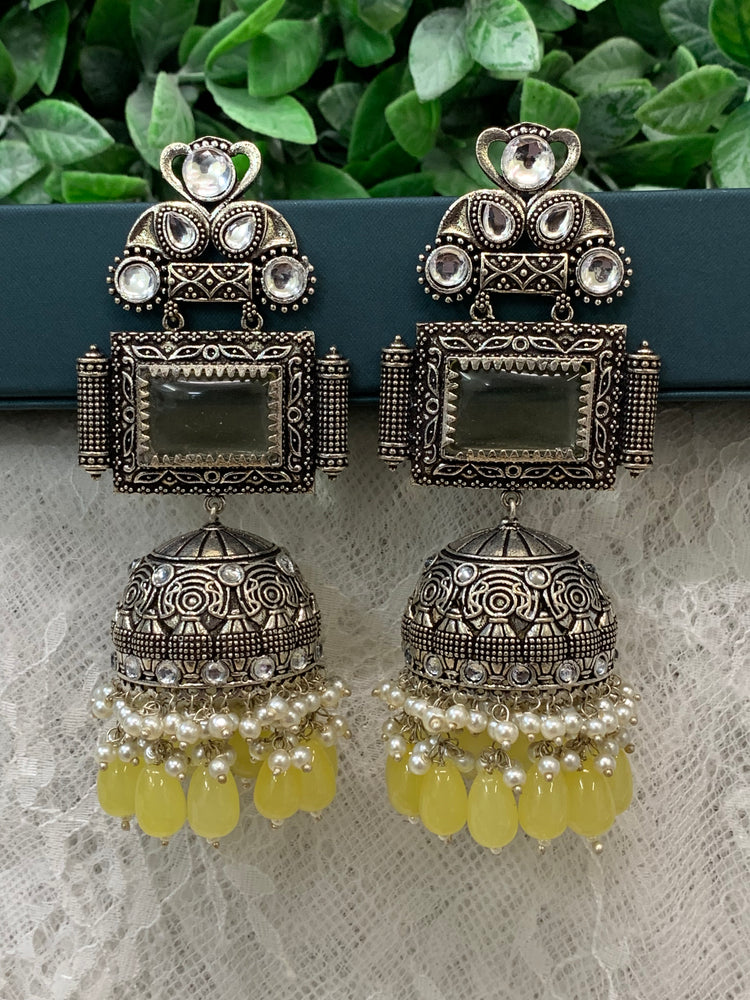 Silver oversize jhumka earring