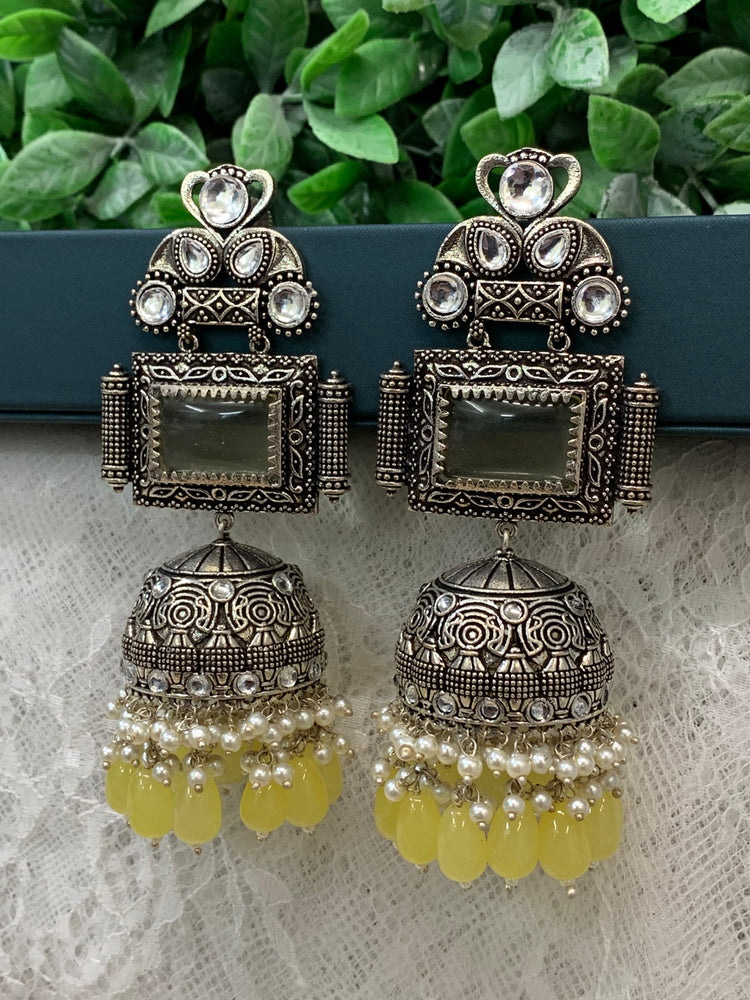 Silver oversize jhumka earring