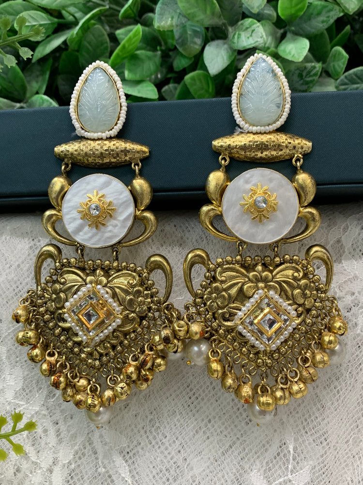 Gold plated chandbali style earring