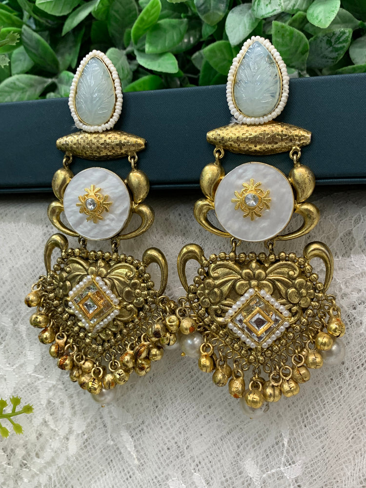 Gold plated chandbali style earring