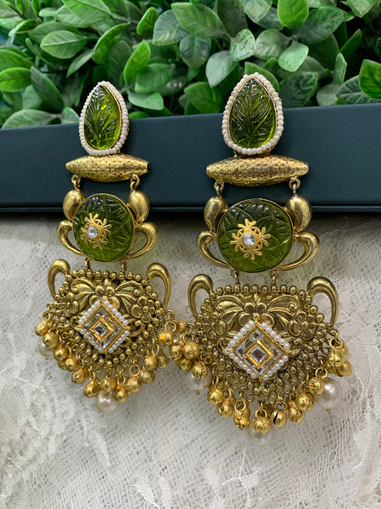 Gold plated chandbali style earring