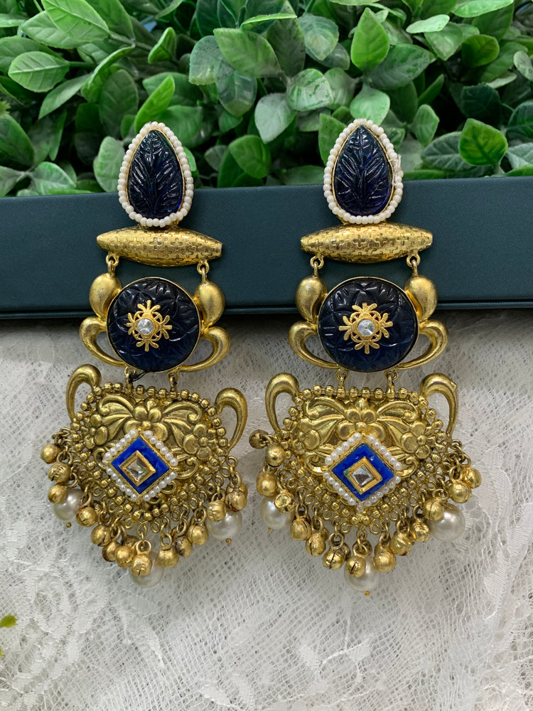 Gold plated chandbali style earring