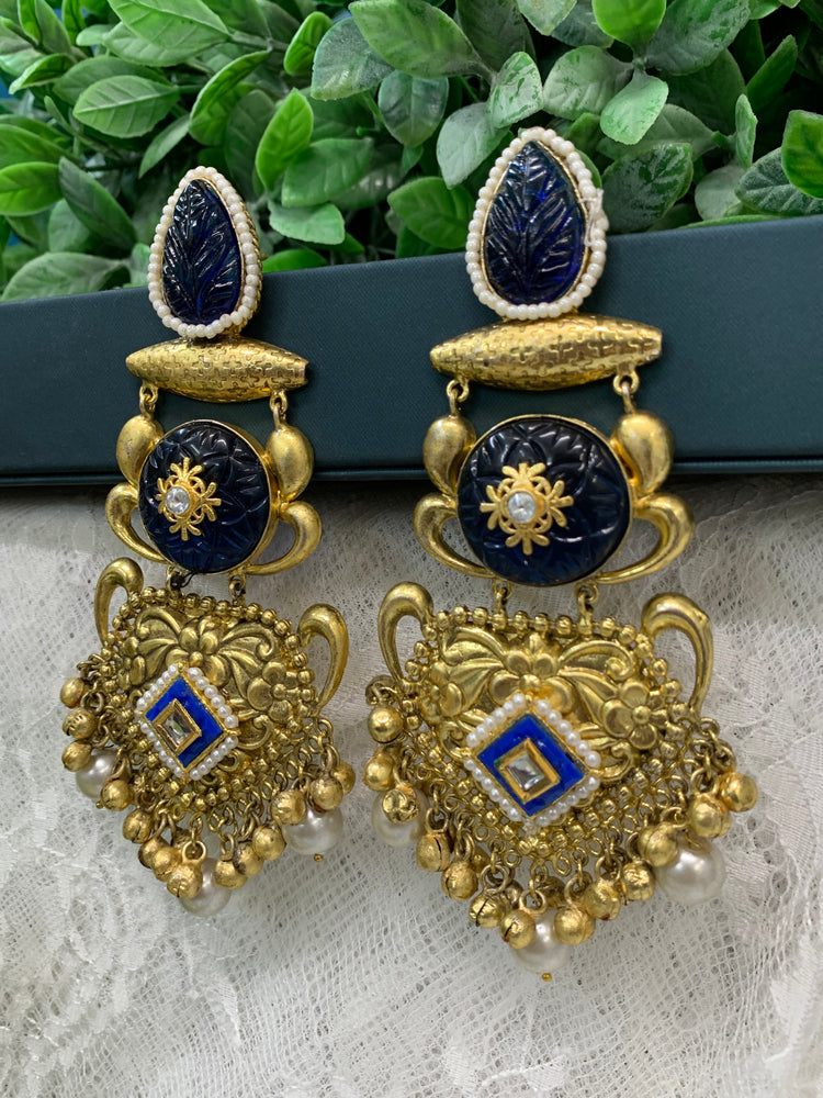 Gold plated chandbali style earring