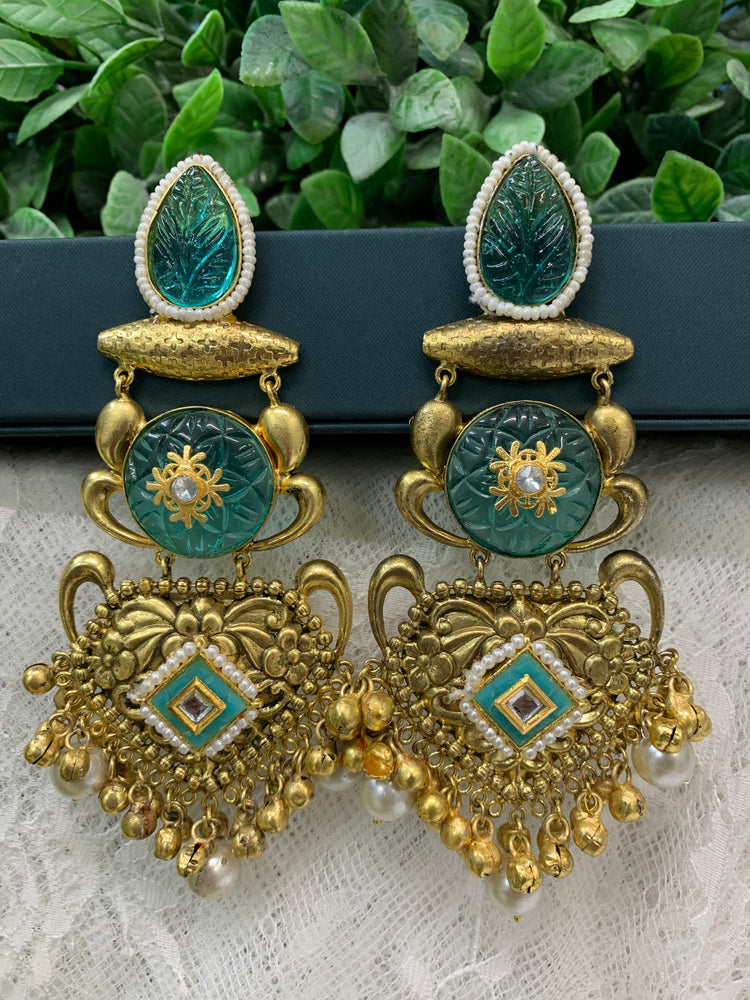 Gold plated chandbali style earring