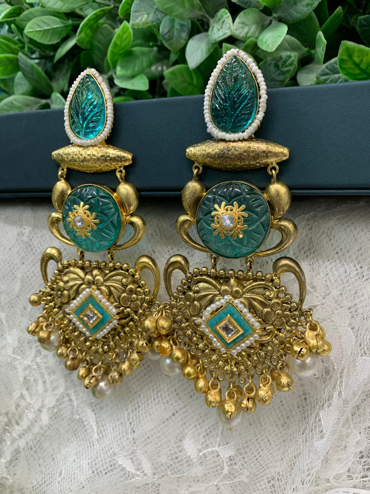 Gold plated chandbali style earring