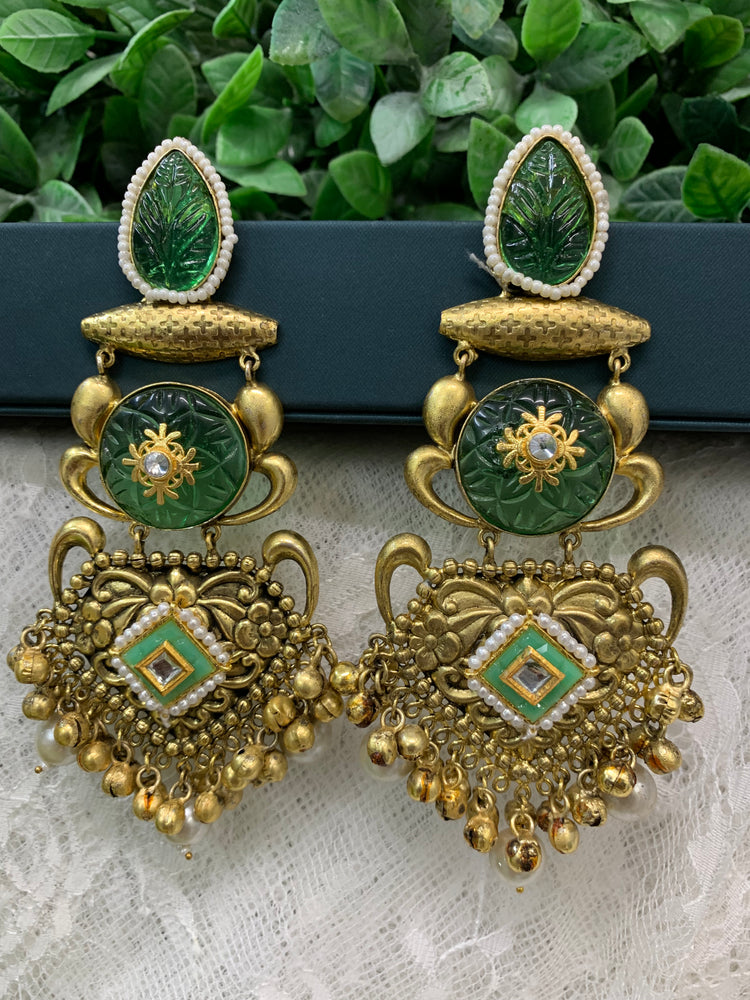 Gold plated chandbali style earring