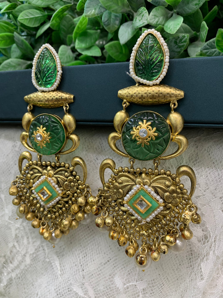 Gold plated chandbali style earring