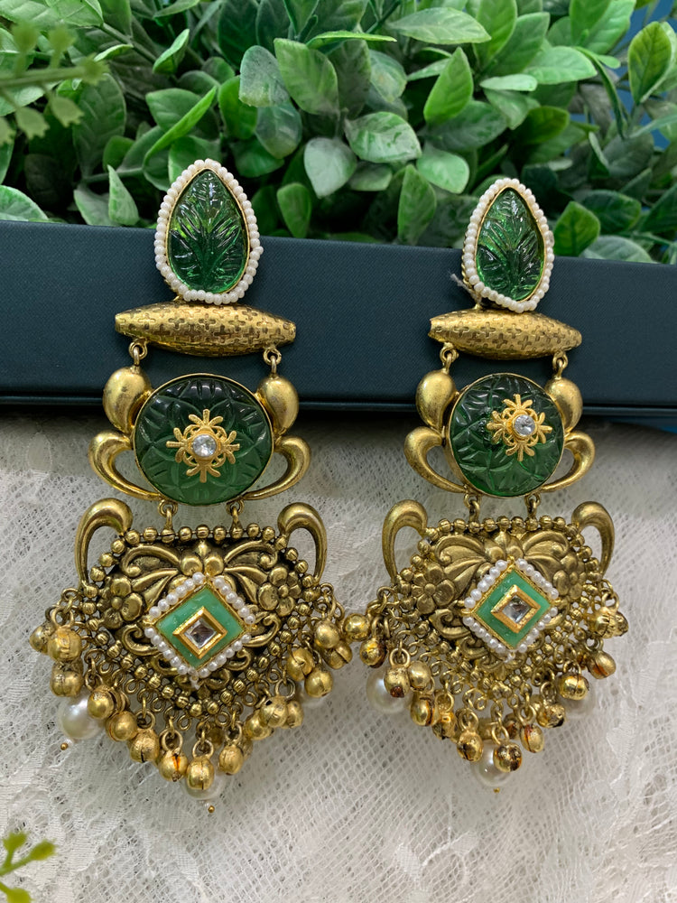 Gold plated chandbali style earring