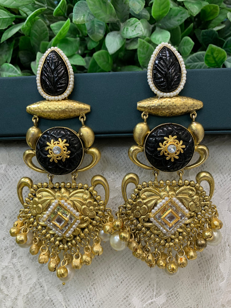 Gold plated chandbali style earring