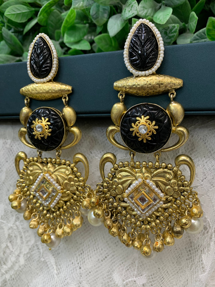 Gold plated chandbali style earring