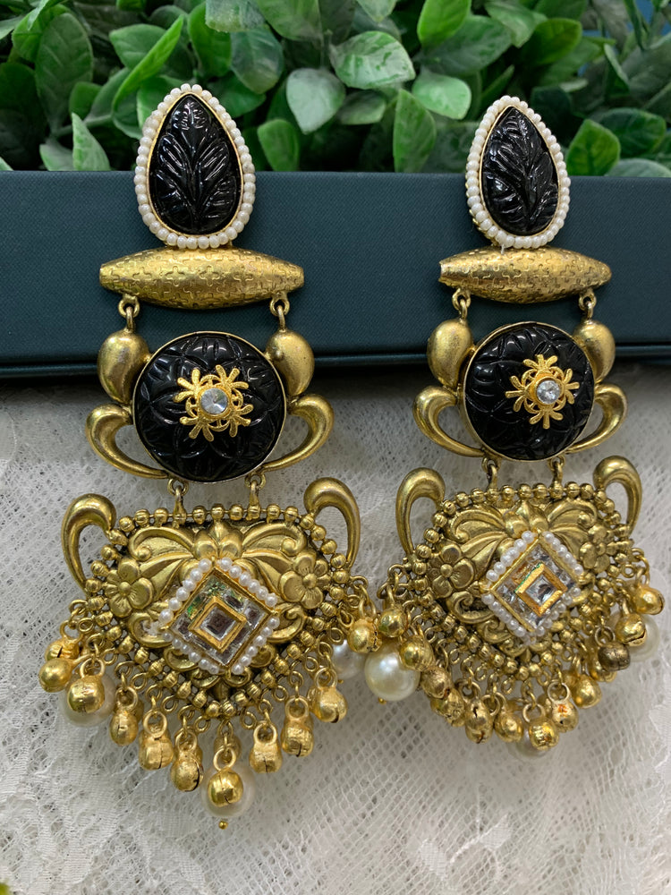 Gold plated chandbali style earring