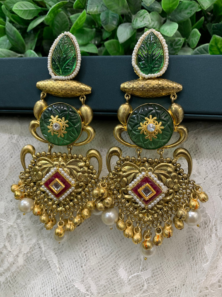 Gold plated chandbali style earring