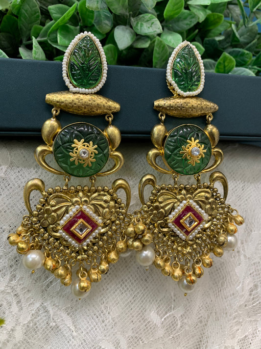 Gold plated chandbali style earring