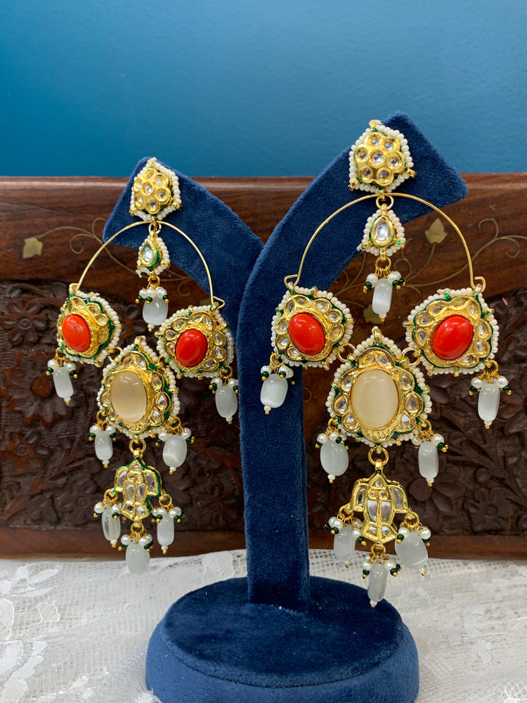 Phool Kundan chandbali earring