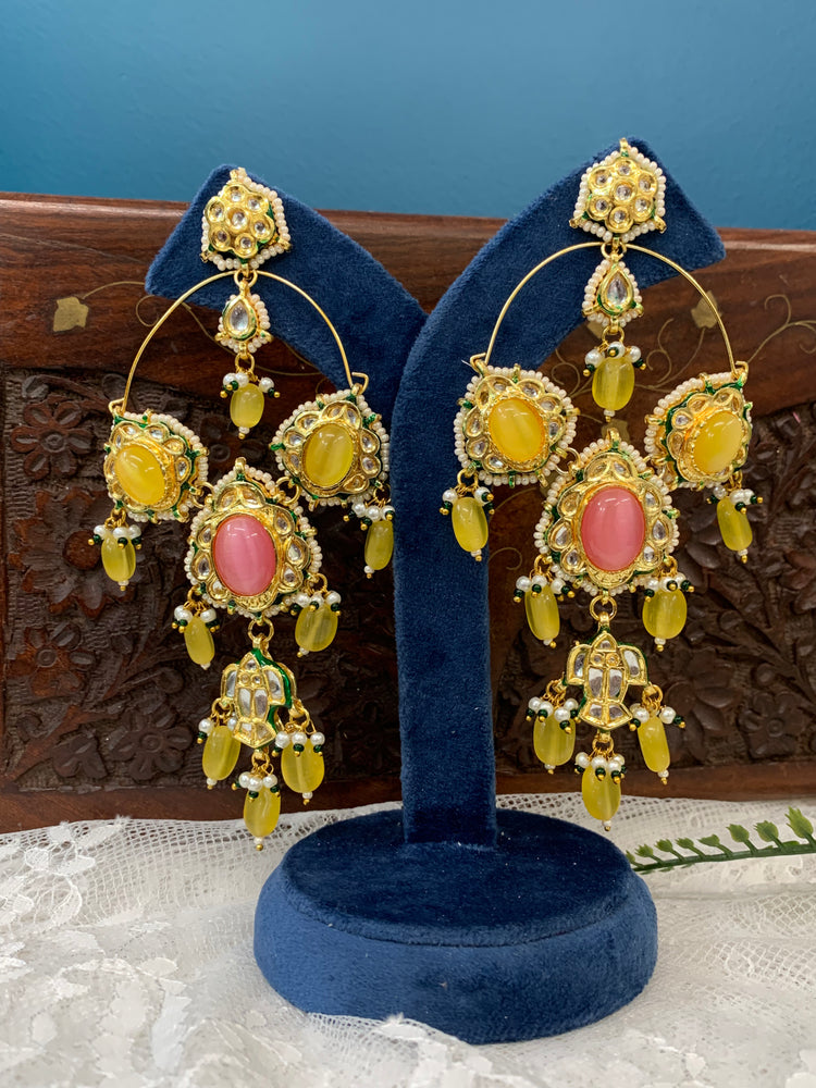 Phool Kundan chandbali earring