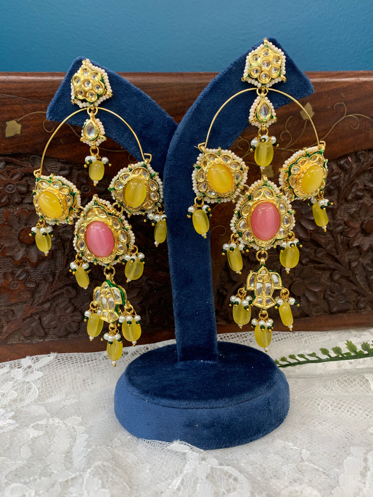 Phool Kundan chandbali earring