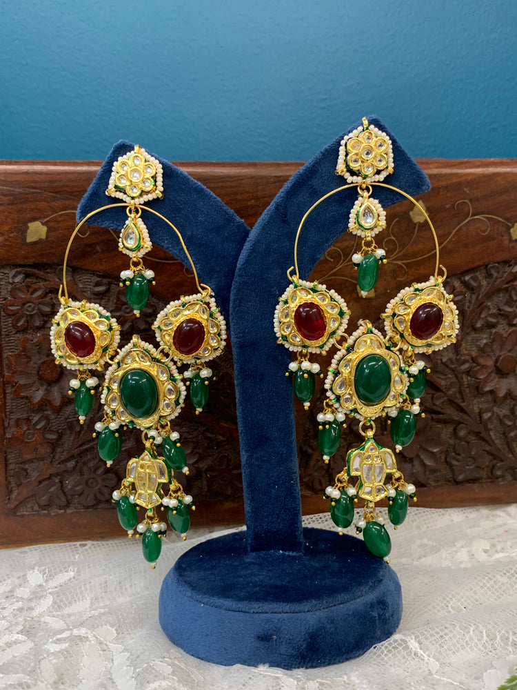 Phool Kundan chandbali earring