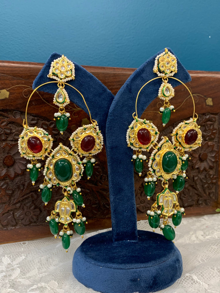 Phool Kundan chandbali earring