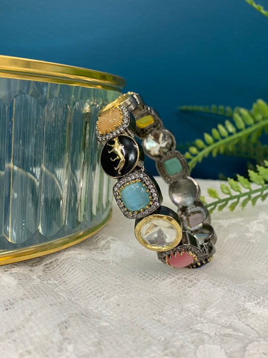 Sabyasachi inspired bangle/bracelet  base American diamond lining