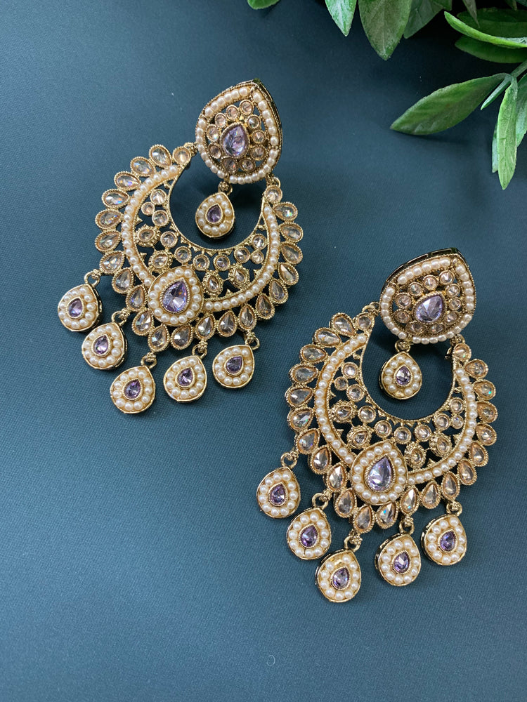 Lia polki Chandbali earring clear polki