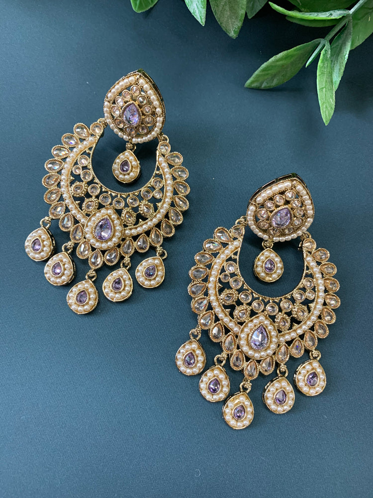 Lia polki Chandbali earring clear polki