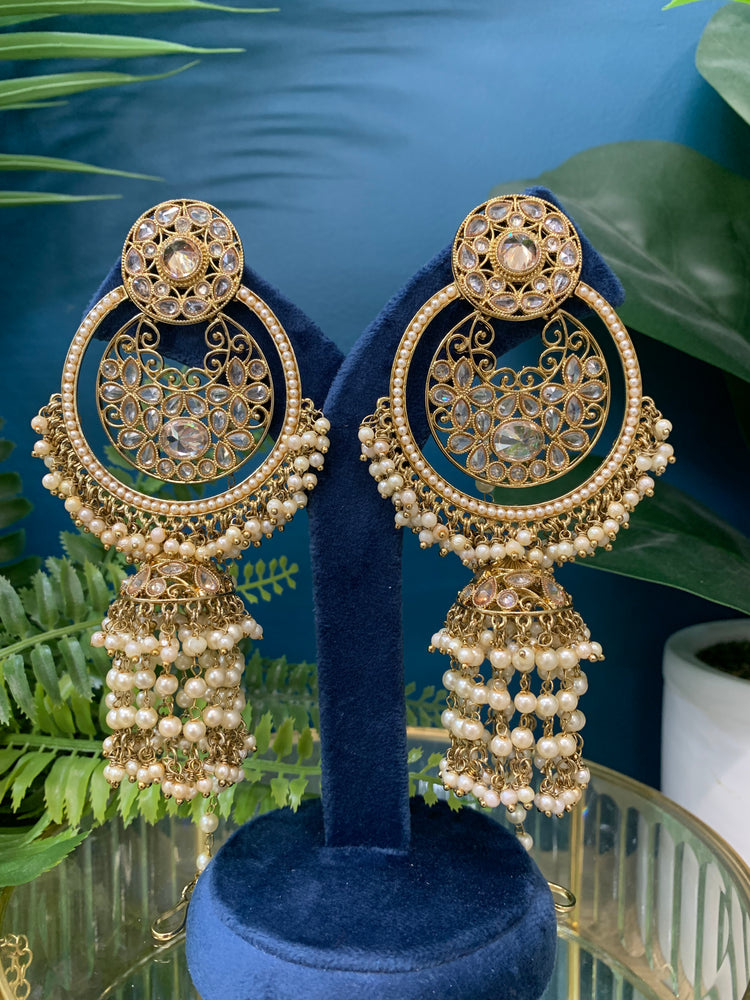 Ashley polki oversized jhumki earring with sahare