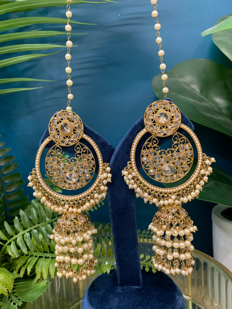 Ashley polki oversized jhumki earring with sahare