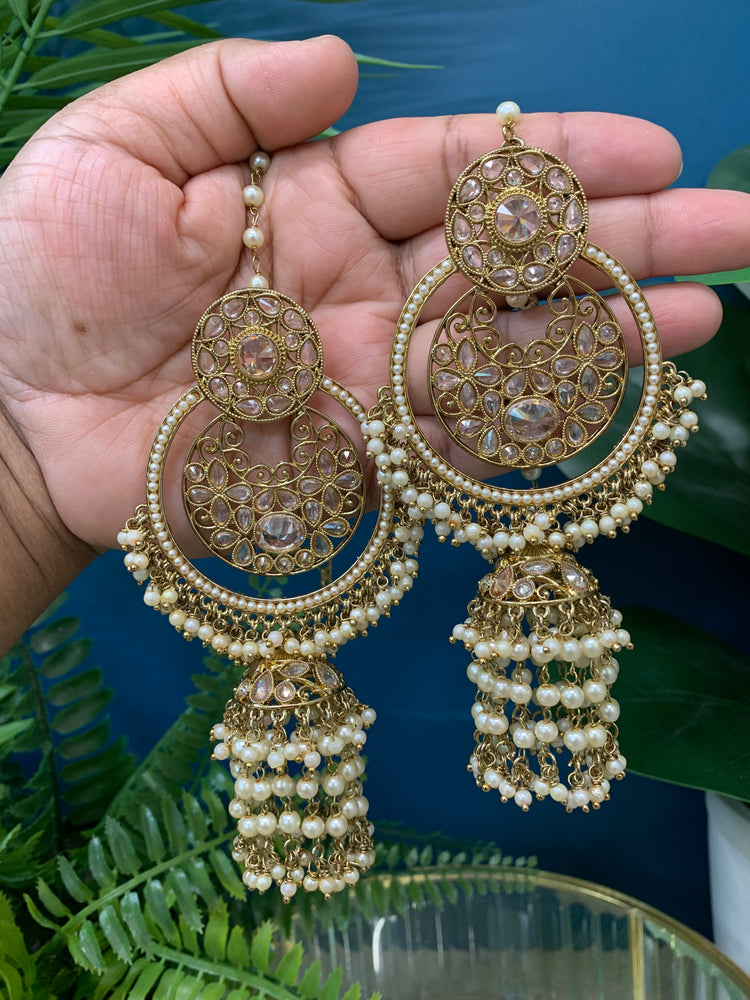 Ashley polki oversized jhumki earring with sahare