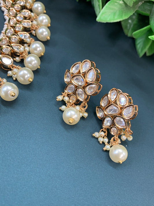 Victor tyaani kundan necklace pearly white