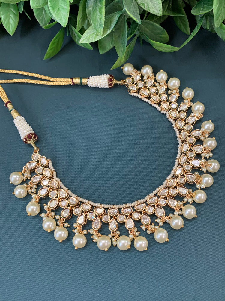 Victor tyaani kundan necklace pearly white