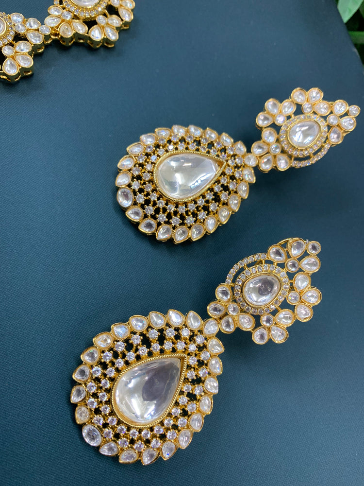 Ashis sabyasachi inspired moissanite kundan pendant necklace